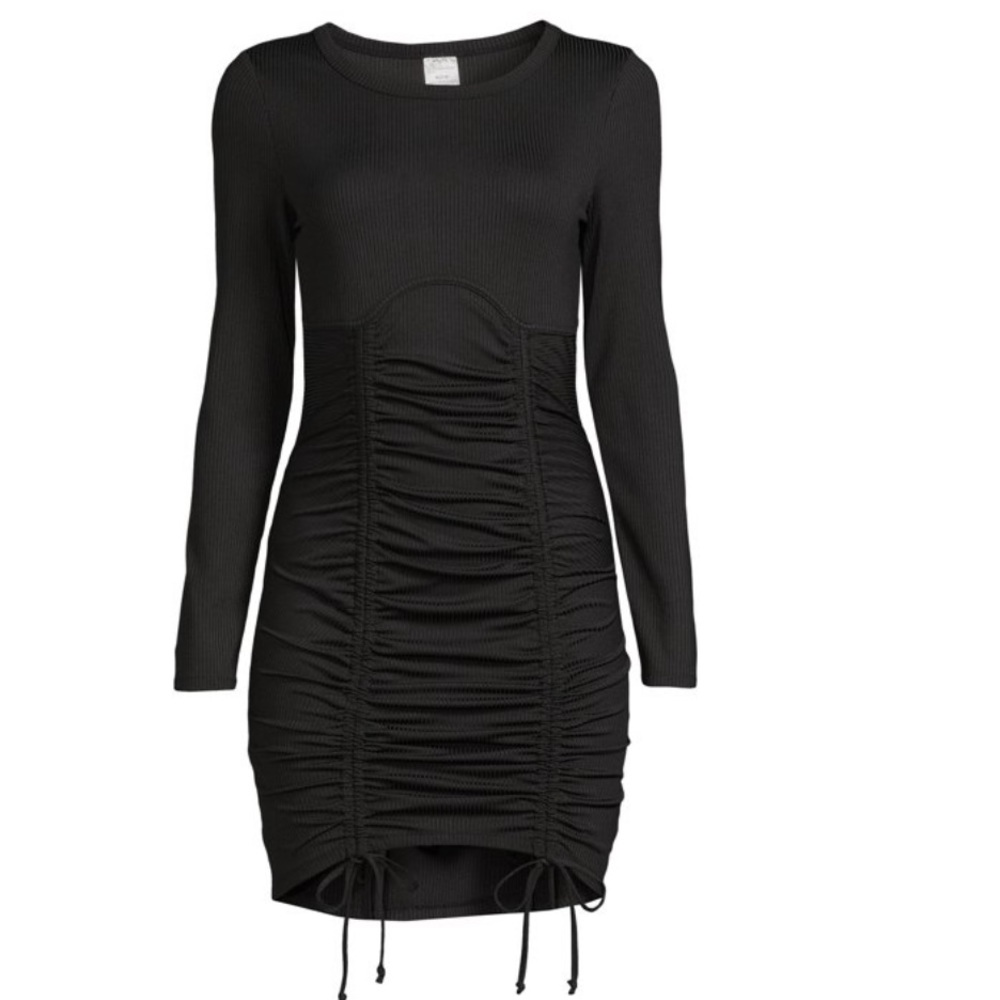 No boundaries junior ruched black mini dress, size M, NWT